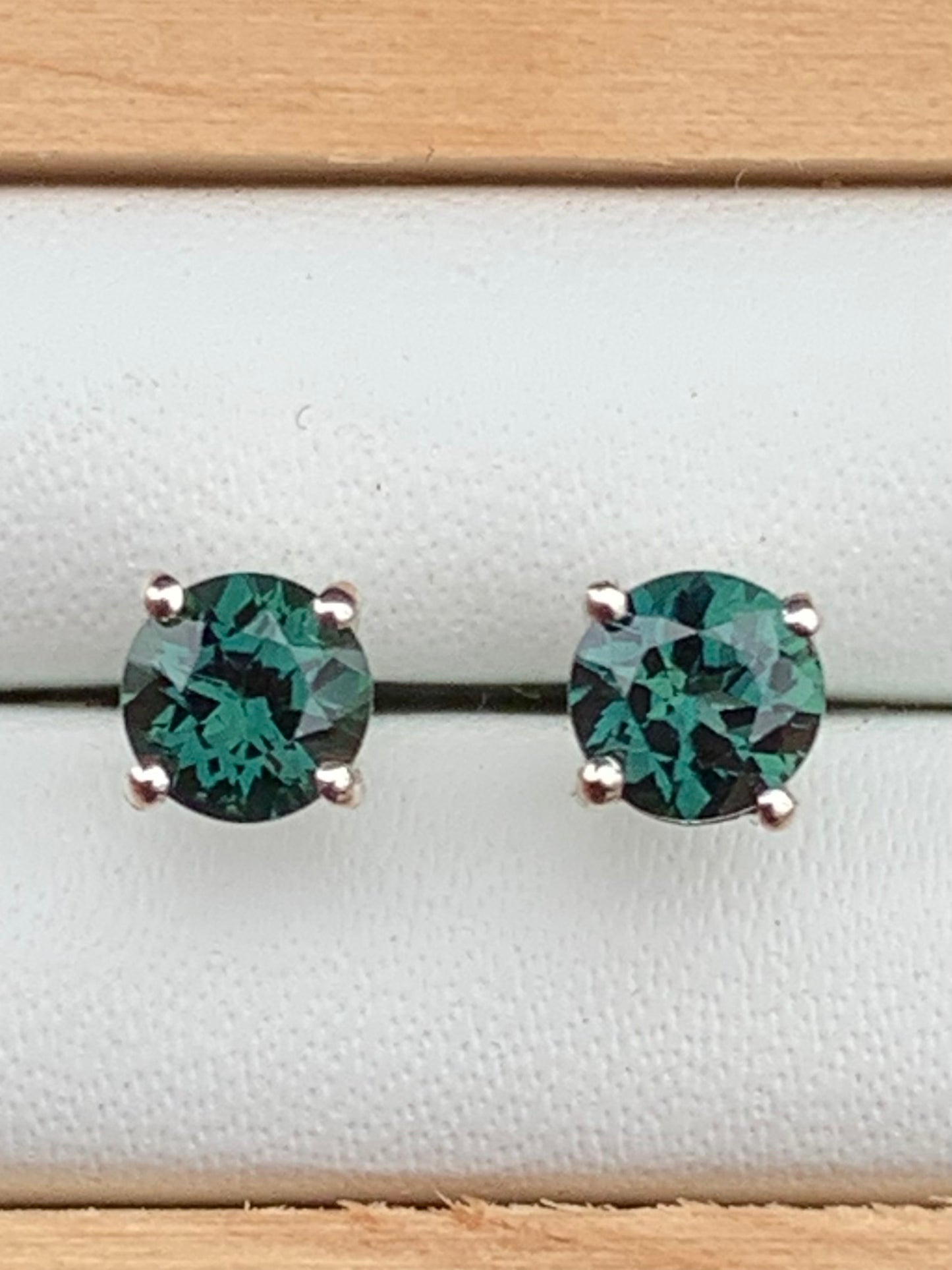 Teal Australian Sapphire Earrings