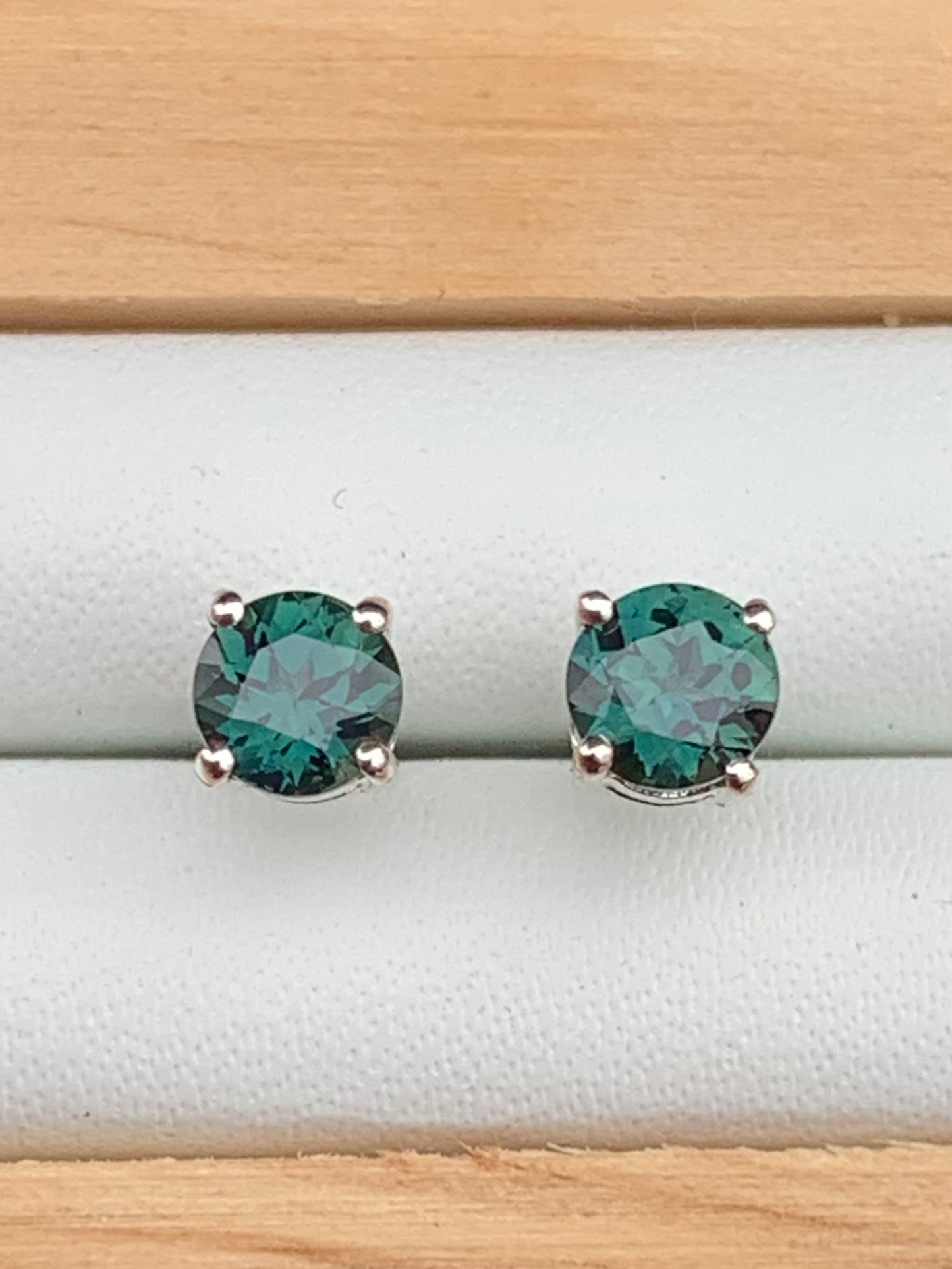Teal Sapphire Earrings