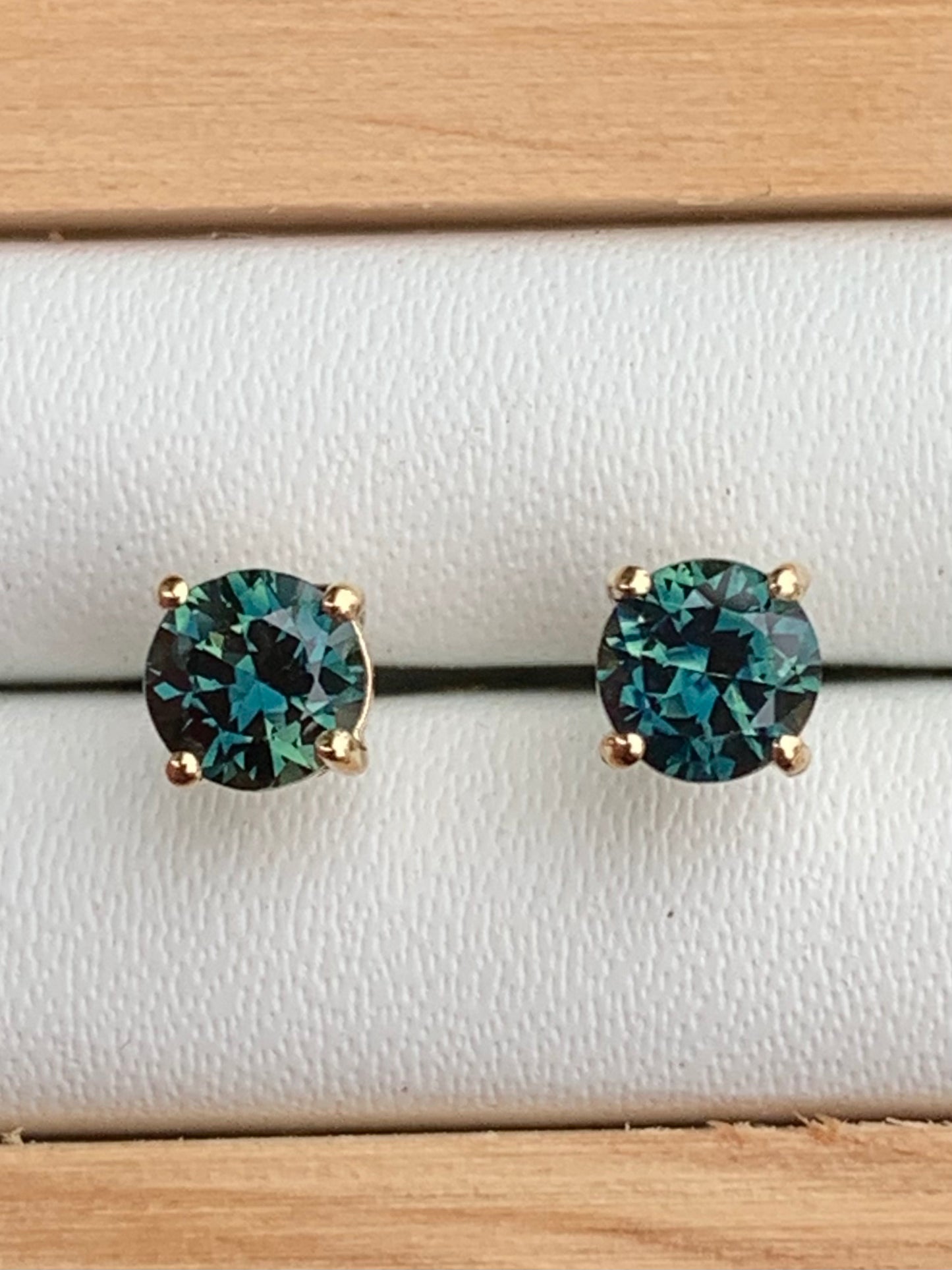 Teal Sapphire Earrings
