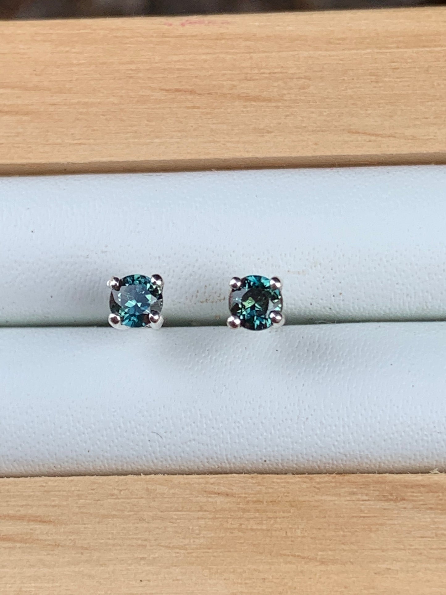 Teal Sapphire Earrings