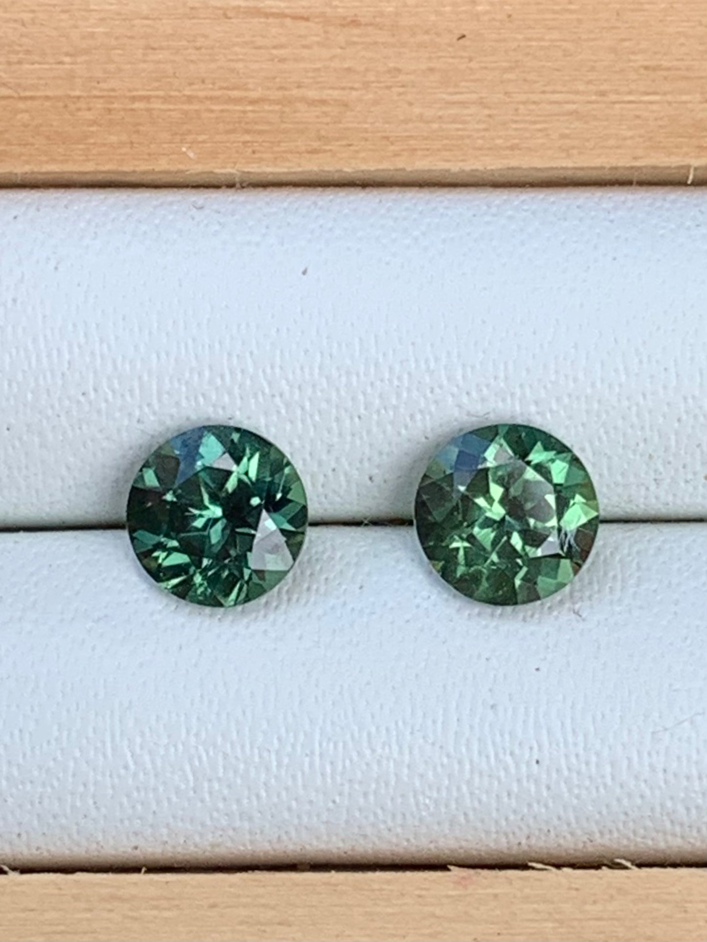 5mm Green Australian Sapphire Earring Pairs