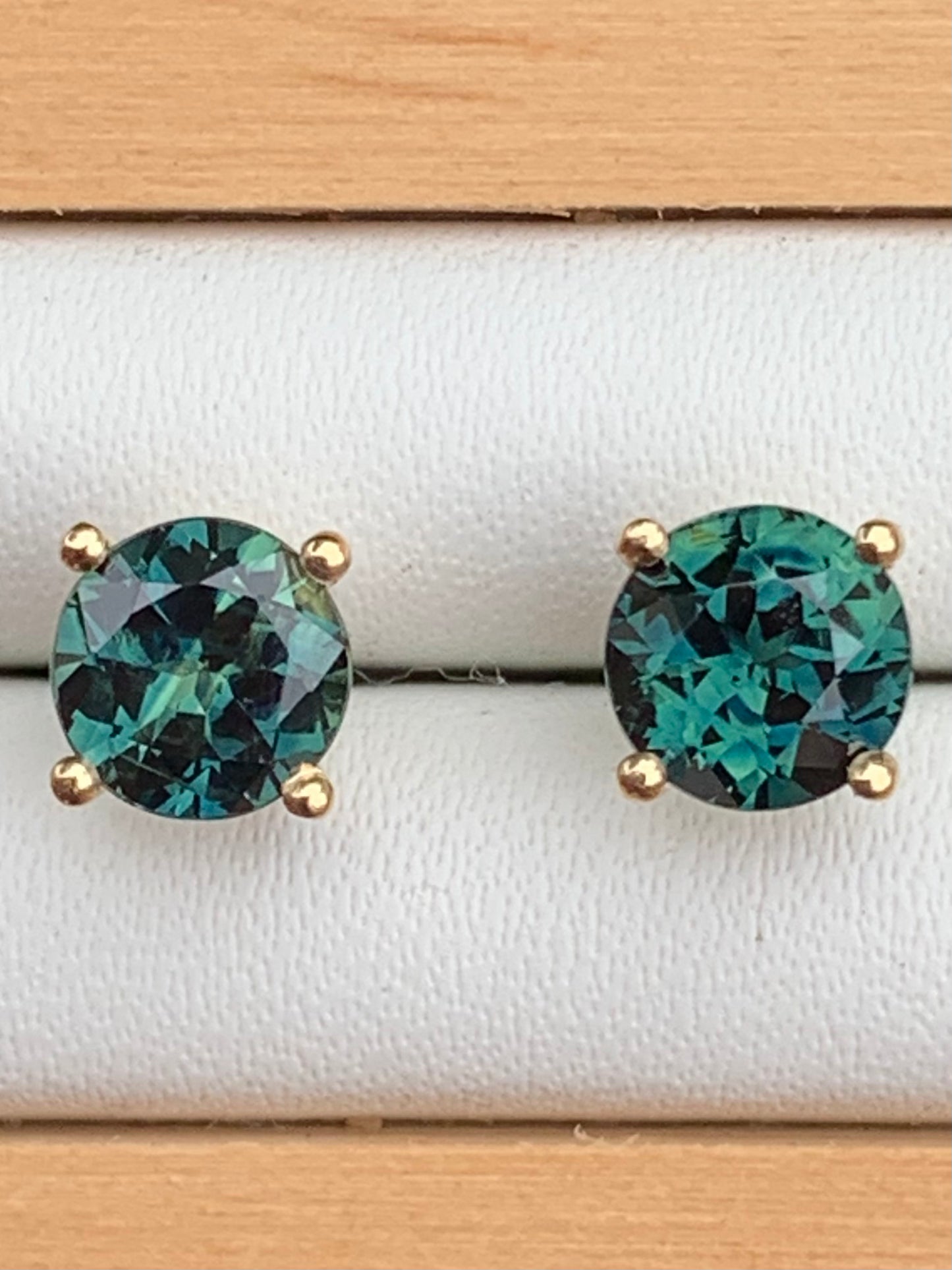 Teal Sapphire Earrings