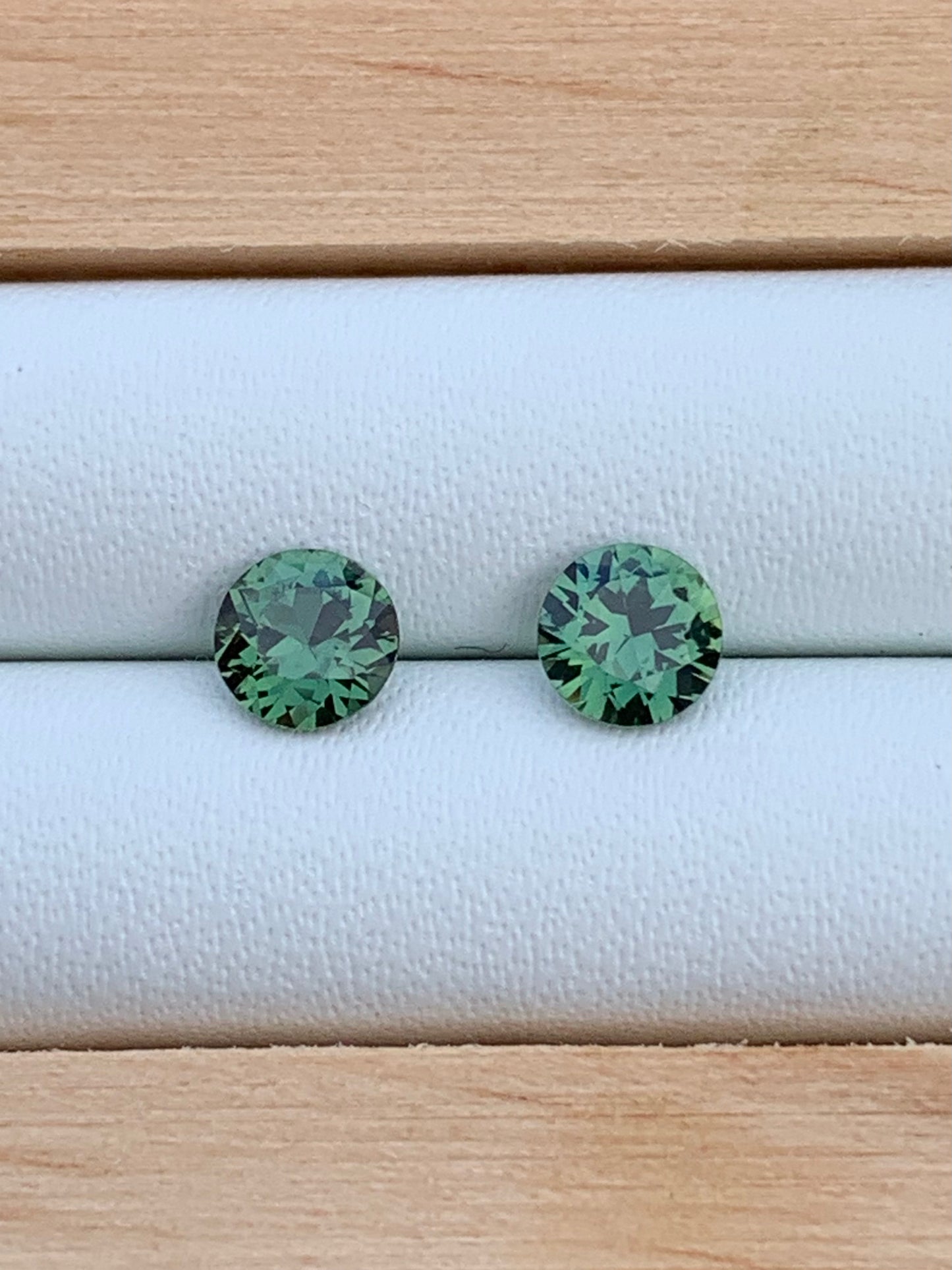 4.4mm Green Australian Sapphire Earring Pairs