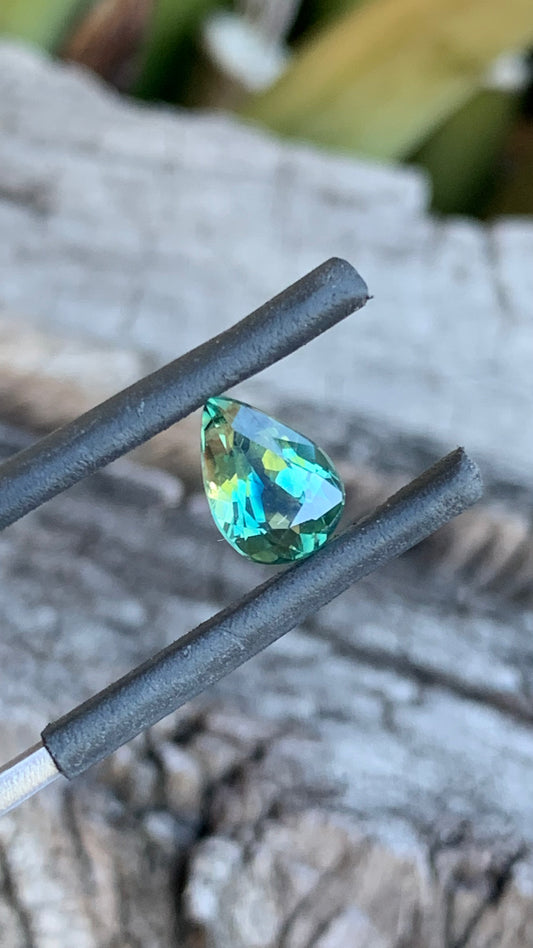 Pear shaped seafoam teal Australian sapphire, 1.40ct
