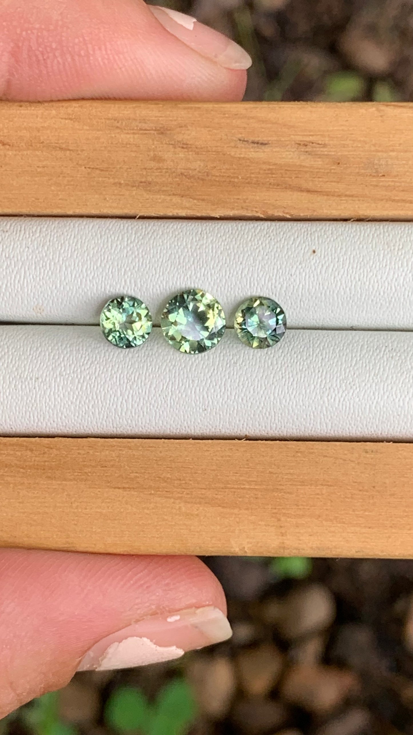 Australian Parti Sapphire Trilogy Set ~ 1.71ct