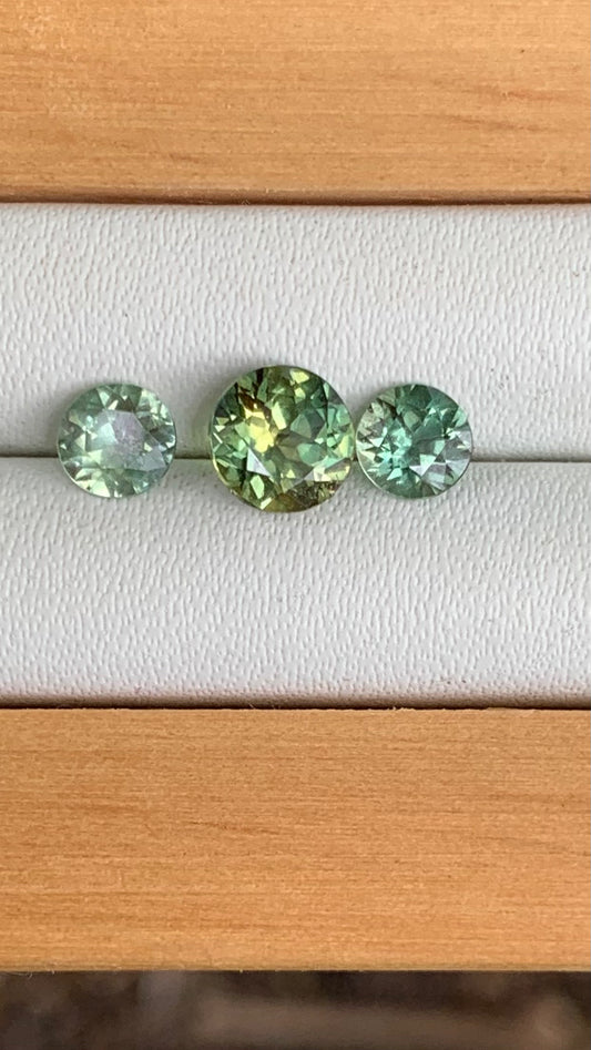 Australian Parti Sapphire Trilogy Set ~ 1.65ct