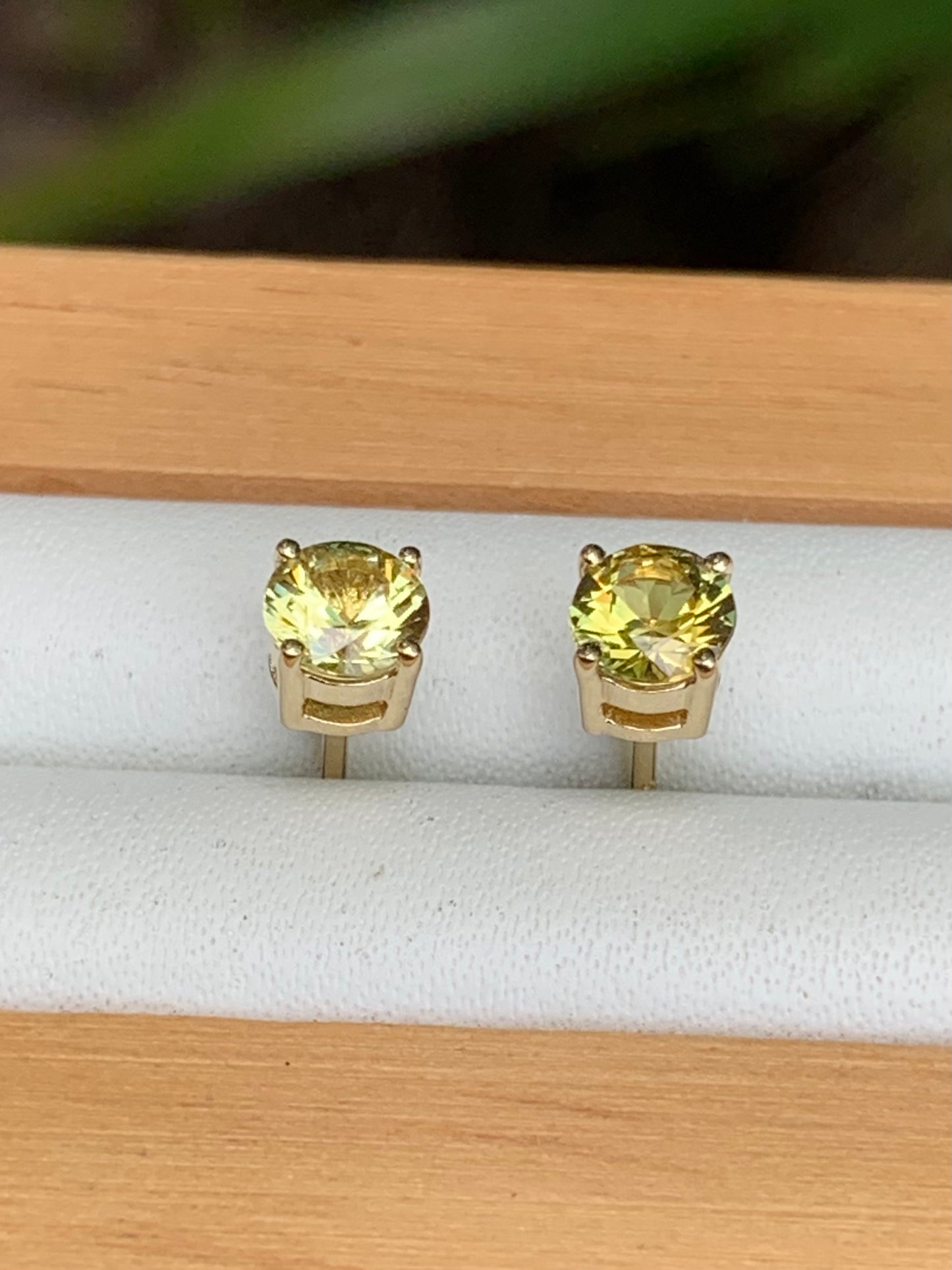 Yellow Australian Sapphire Earrings ~ 4.5mm Gold Studs