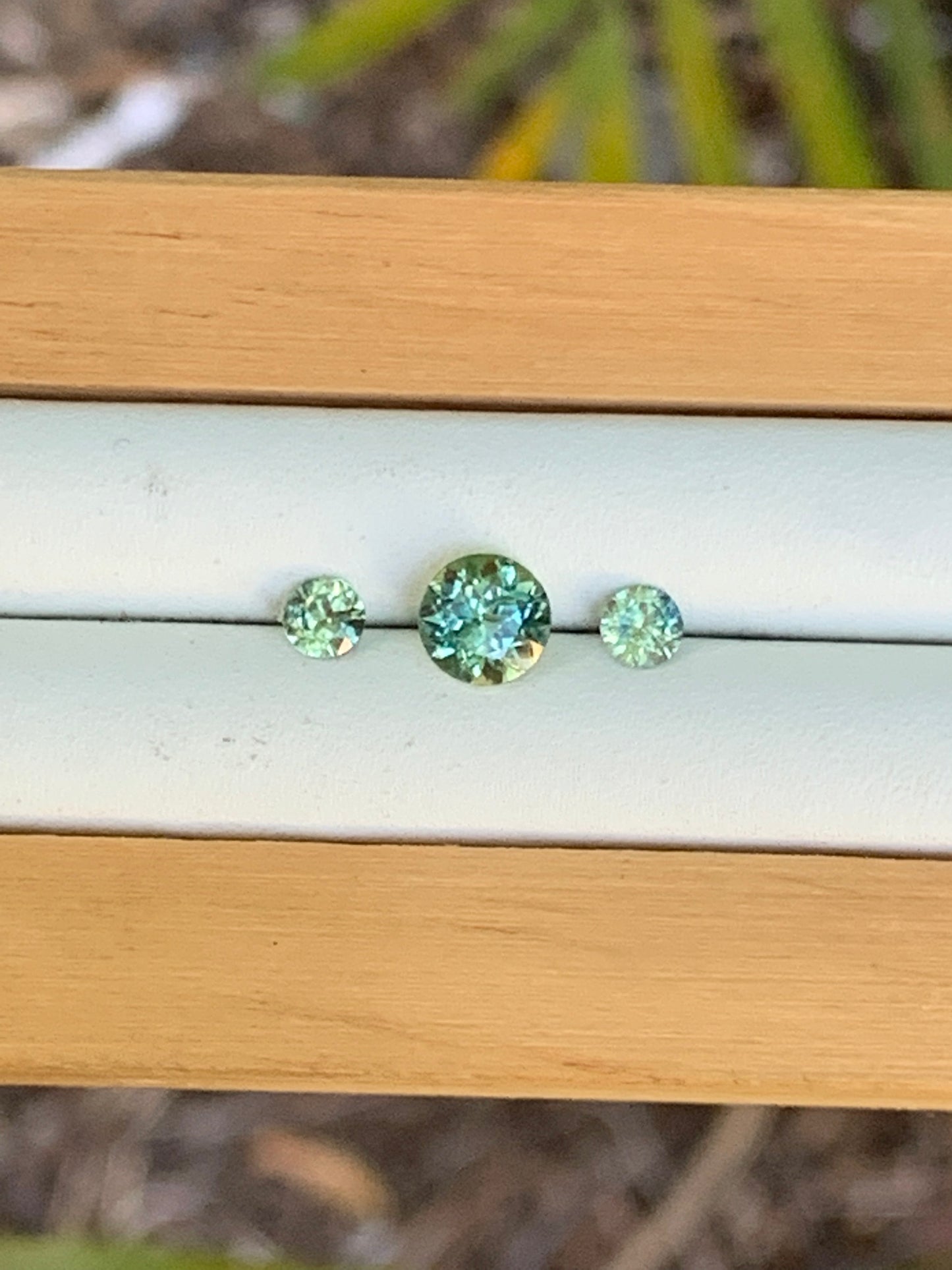 Teal Australian Parti Sapphire Trilogy Set ~ 1.29ct