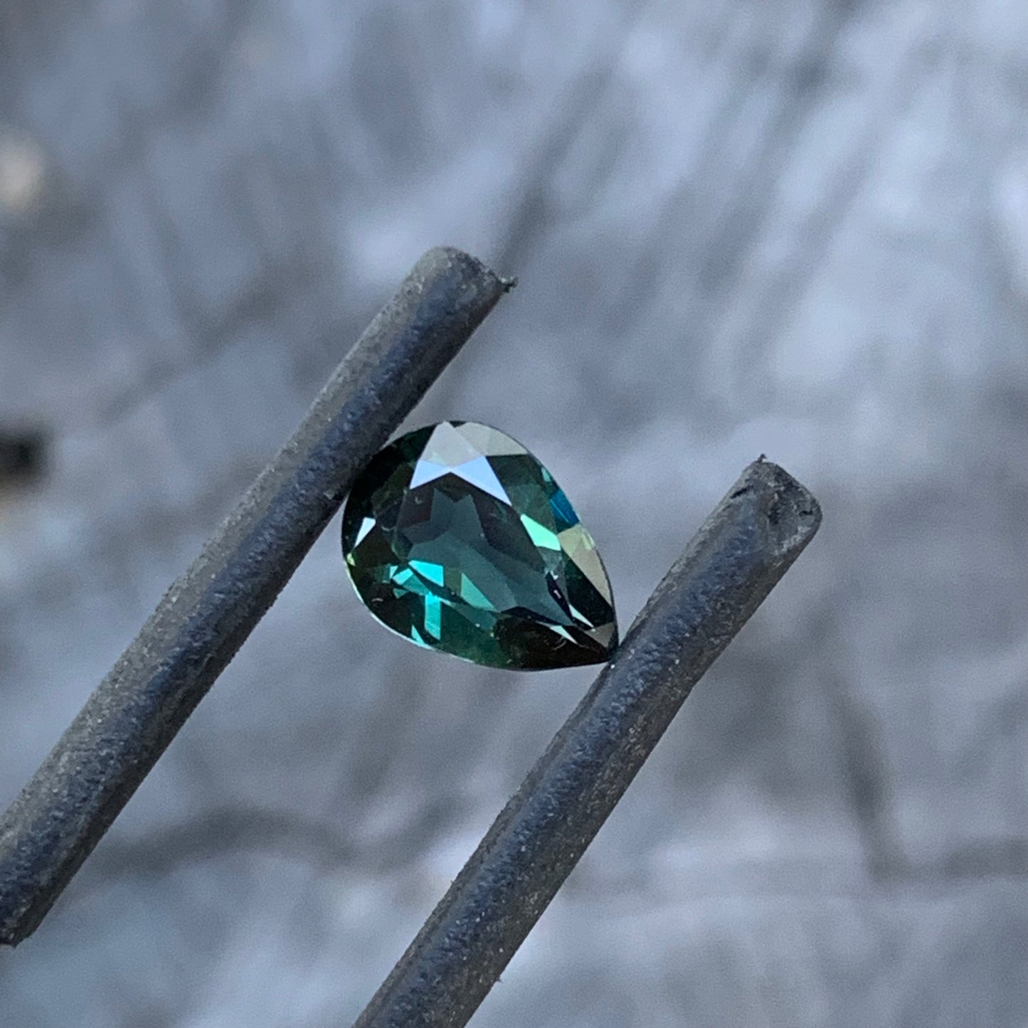 Natural Australian teal sapphire, 1.27ct pear cut