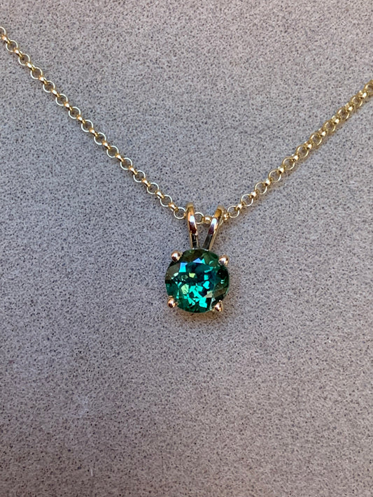 Teal Australian Sapphire Necklace