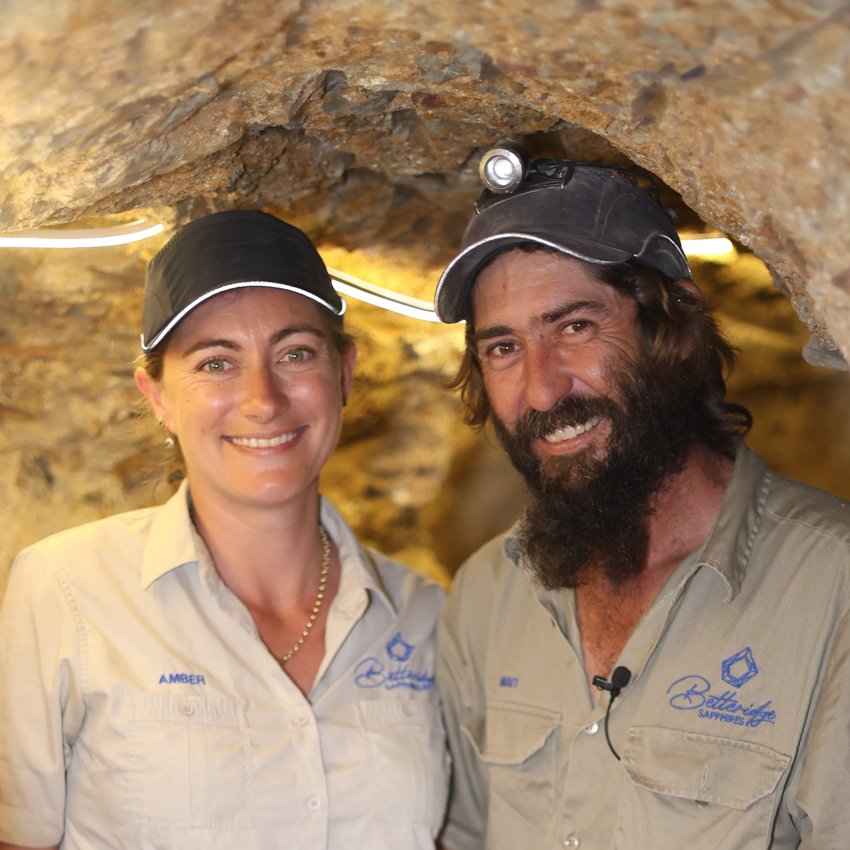 Matt and Amber Betteridge in their underground Sapphire Mine