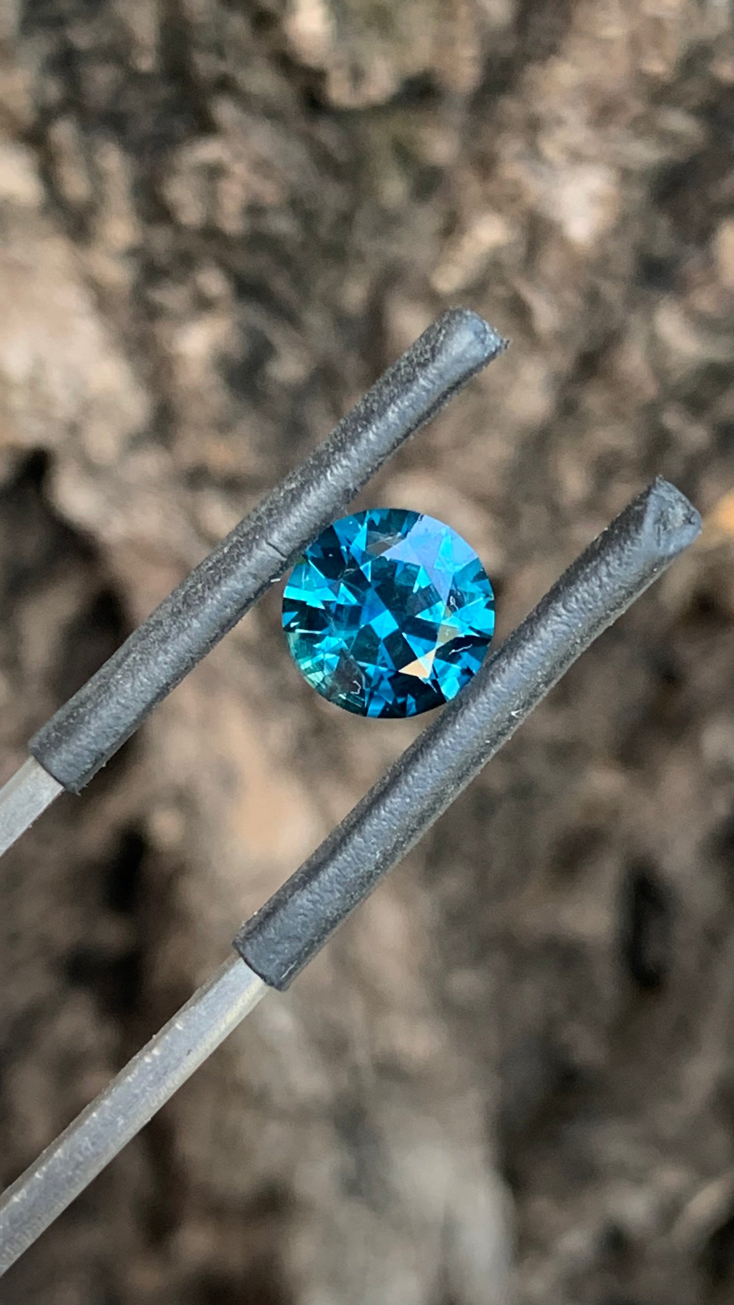 Natural Central Queensland sapphire 7.38mm round blue gemstone

