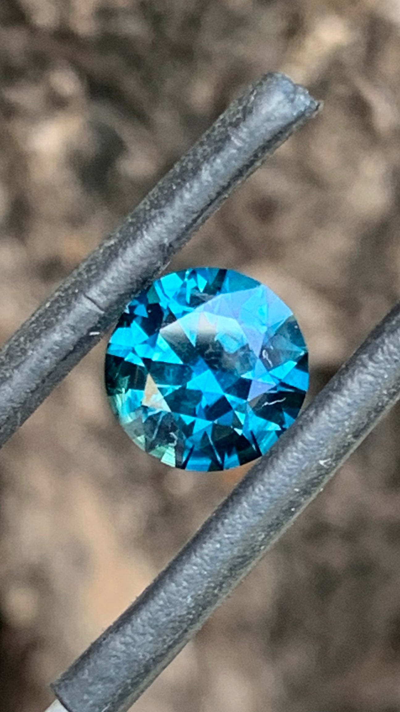 1.80ct blue Australian sapphire round cut from the Central Queensland Gemfields
