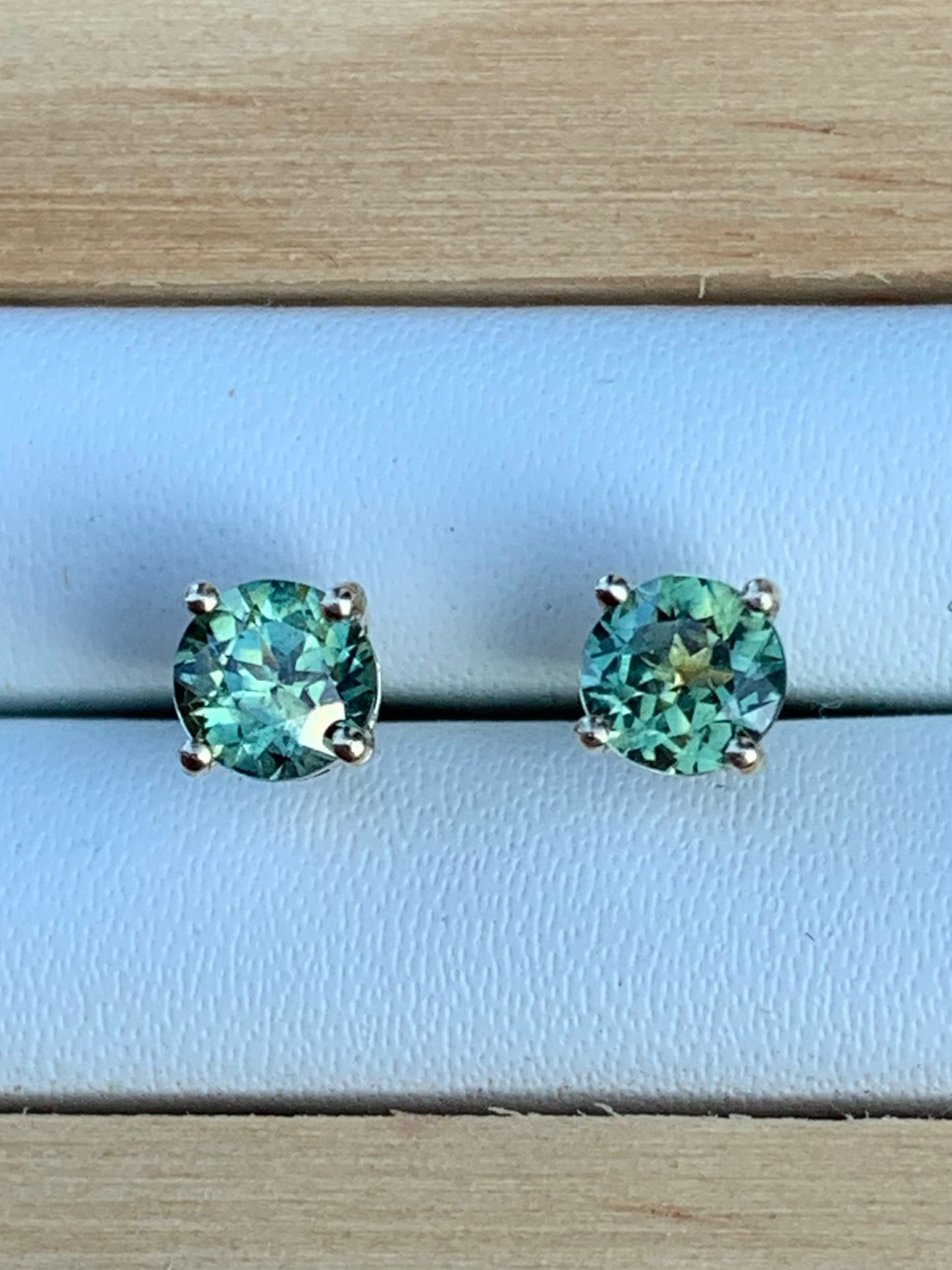 Teal Sapphire Earrings