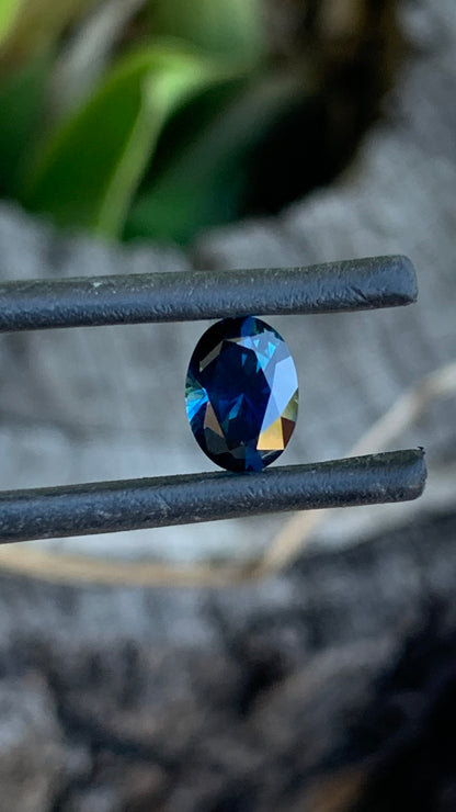 1.250ct heated Australian sapphire with elegant deep blue colour