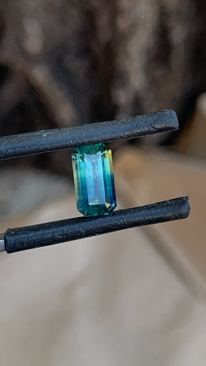 1.505ct Australian parti sapphire with teal to rich blue graduated colour