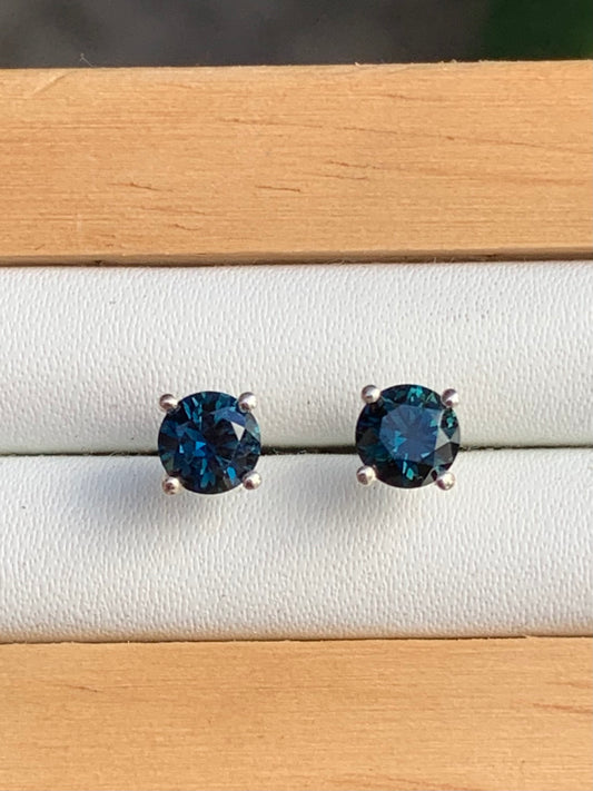 Blue Australian Sapphire Earrings