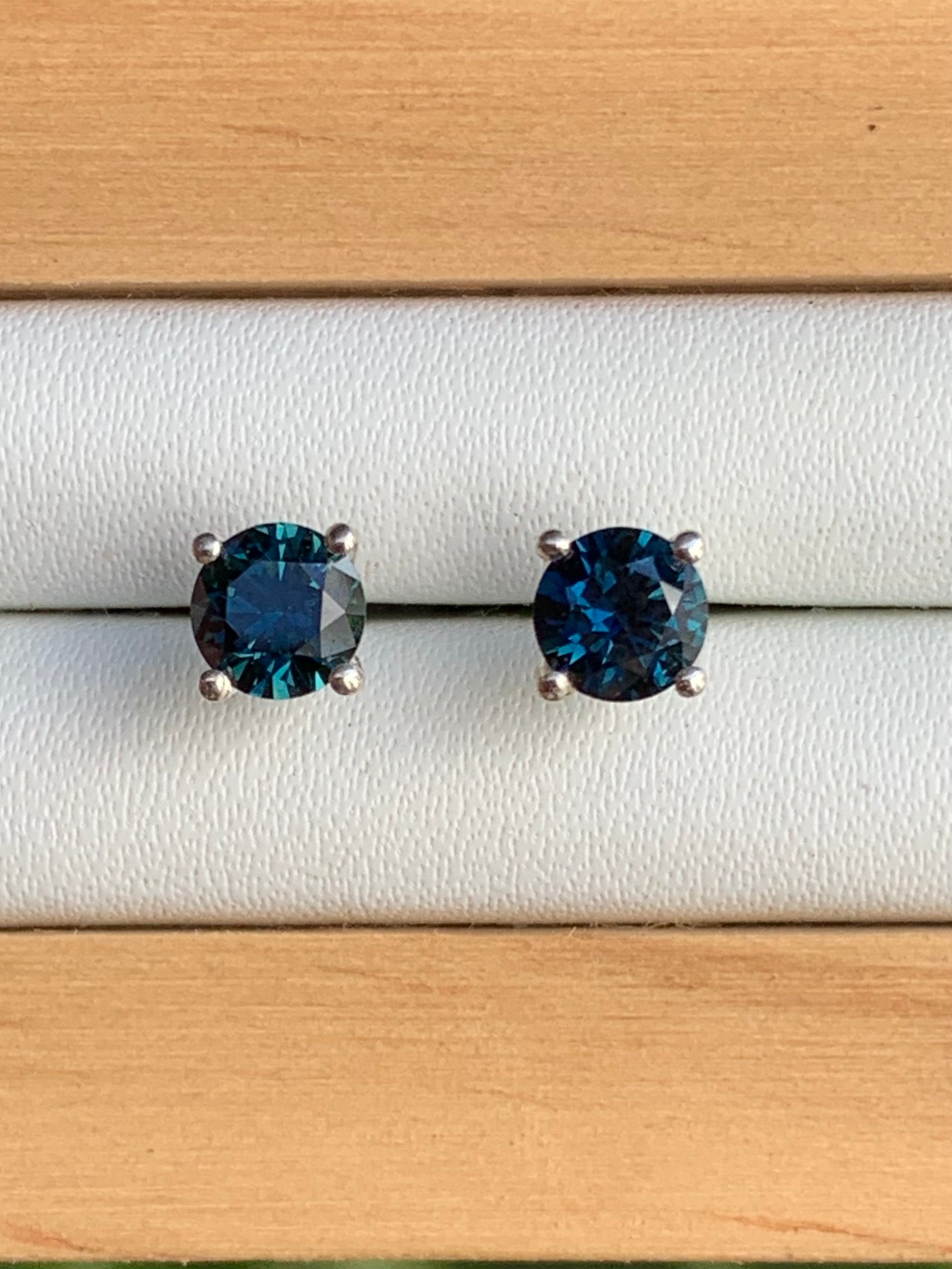 Blue Australian Sapphire Studs
