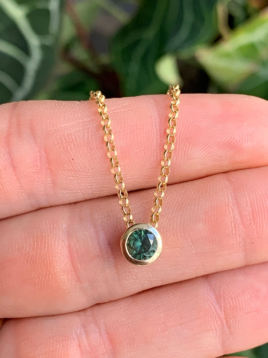 0.70ct Australian Sapphire Bezel Slider Pendant