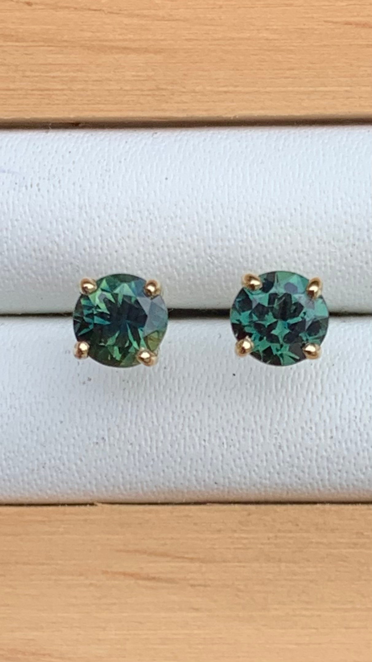 Teal Australian Sapphire Earrings