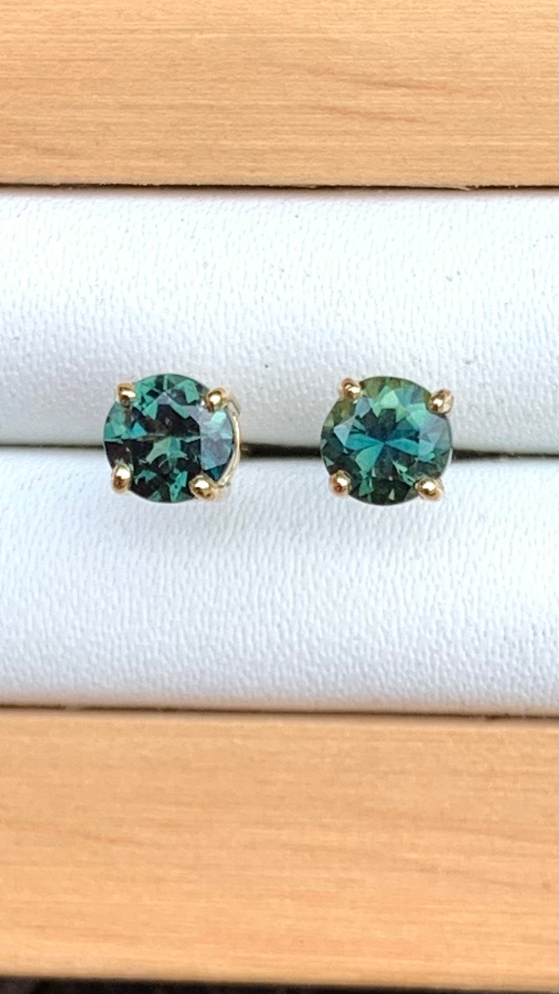 Teal Sapphire Earrings