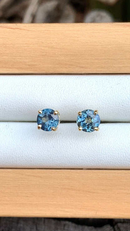 Gold Sapphire Earrings