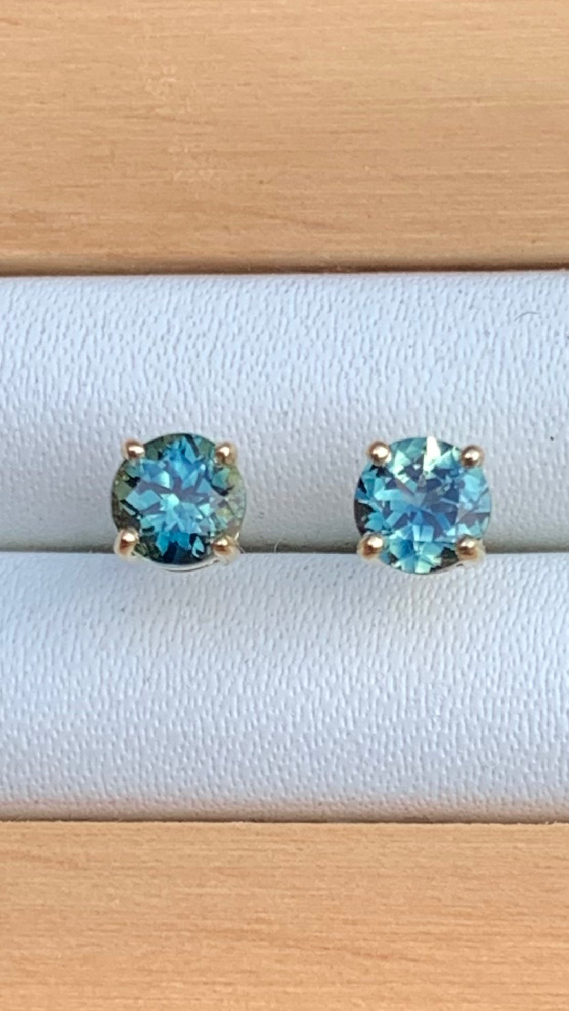 Gold Parti Sapphire Studs
