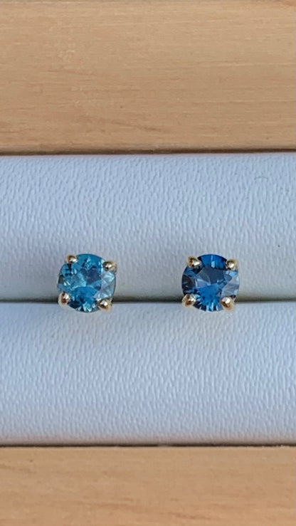 Blue Australian Sapphire Earrings