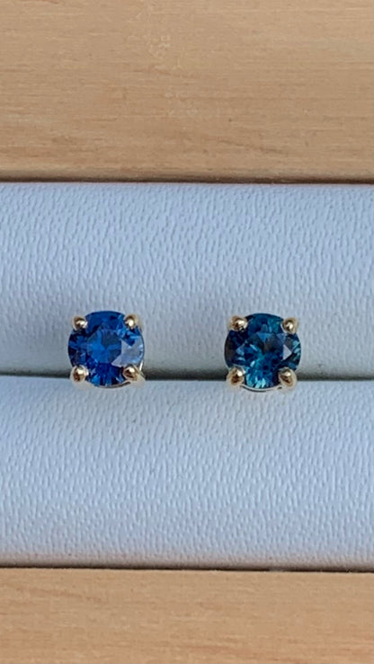 Blue Australian Sapphire Earrings