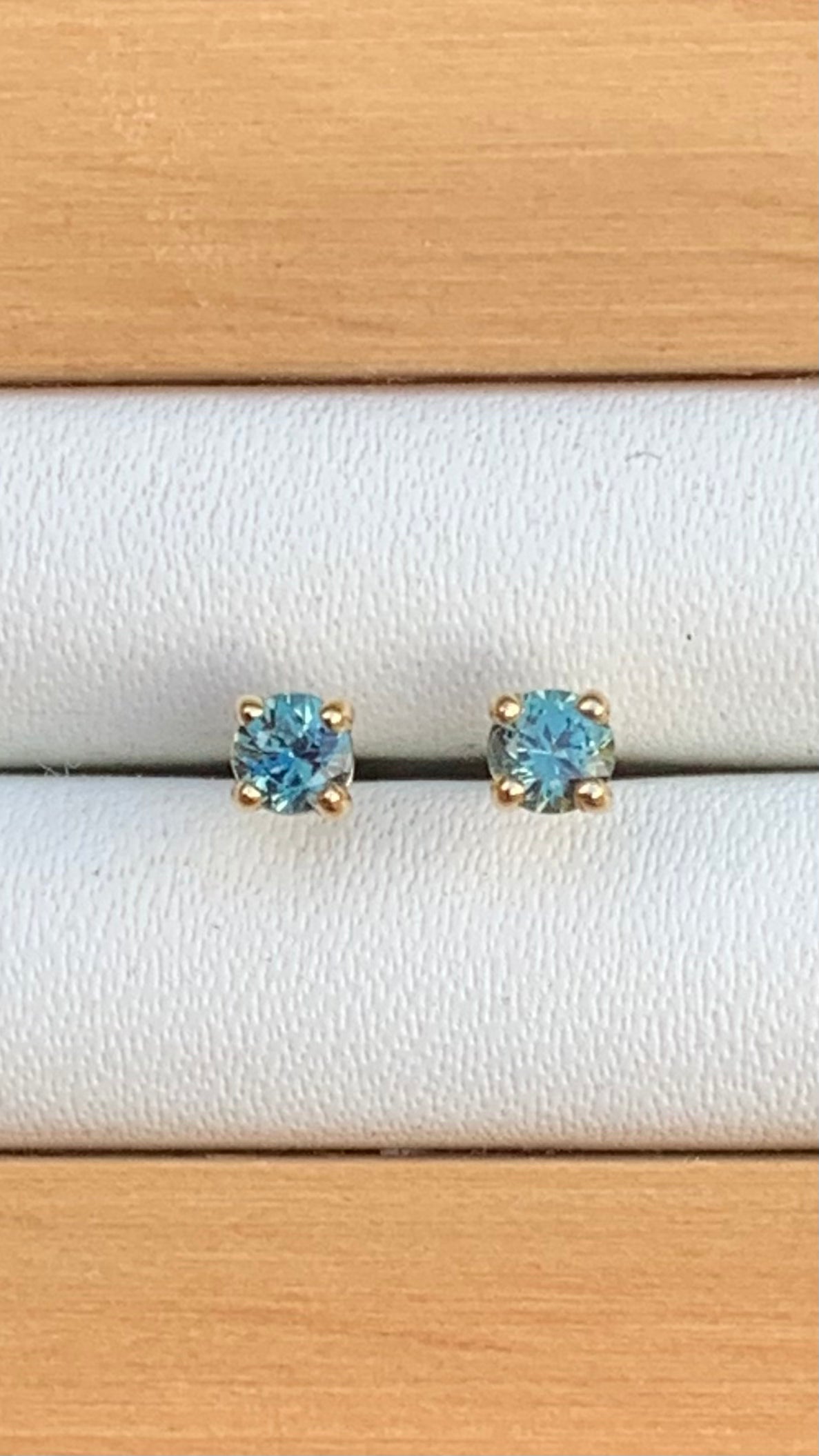 Gold Australian Sapphire Studs