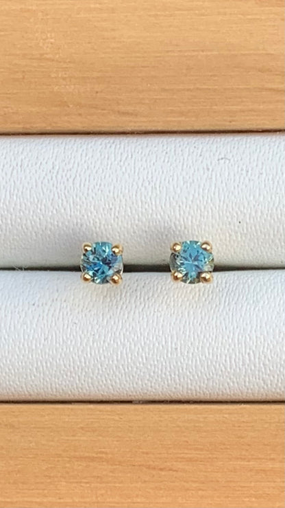 Gold Australian Sapphire Studs