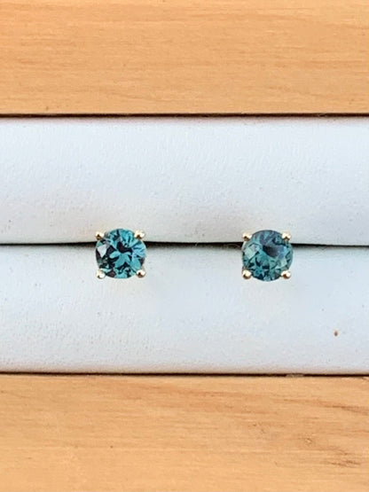 Blue Australian Sapphire Earrings ~ 3.5mm Gold Studs