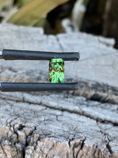 Australian sapphire with emerald cut top and brilliant cut base