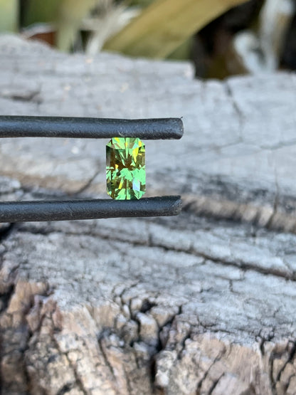 Green sapphire displaying exceptional vibrancy and depth