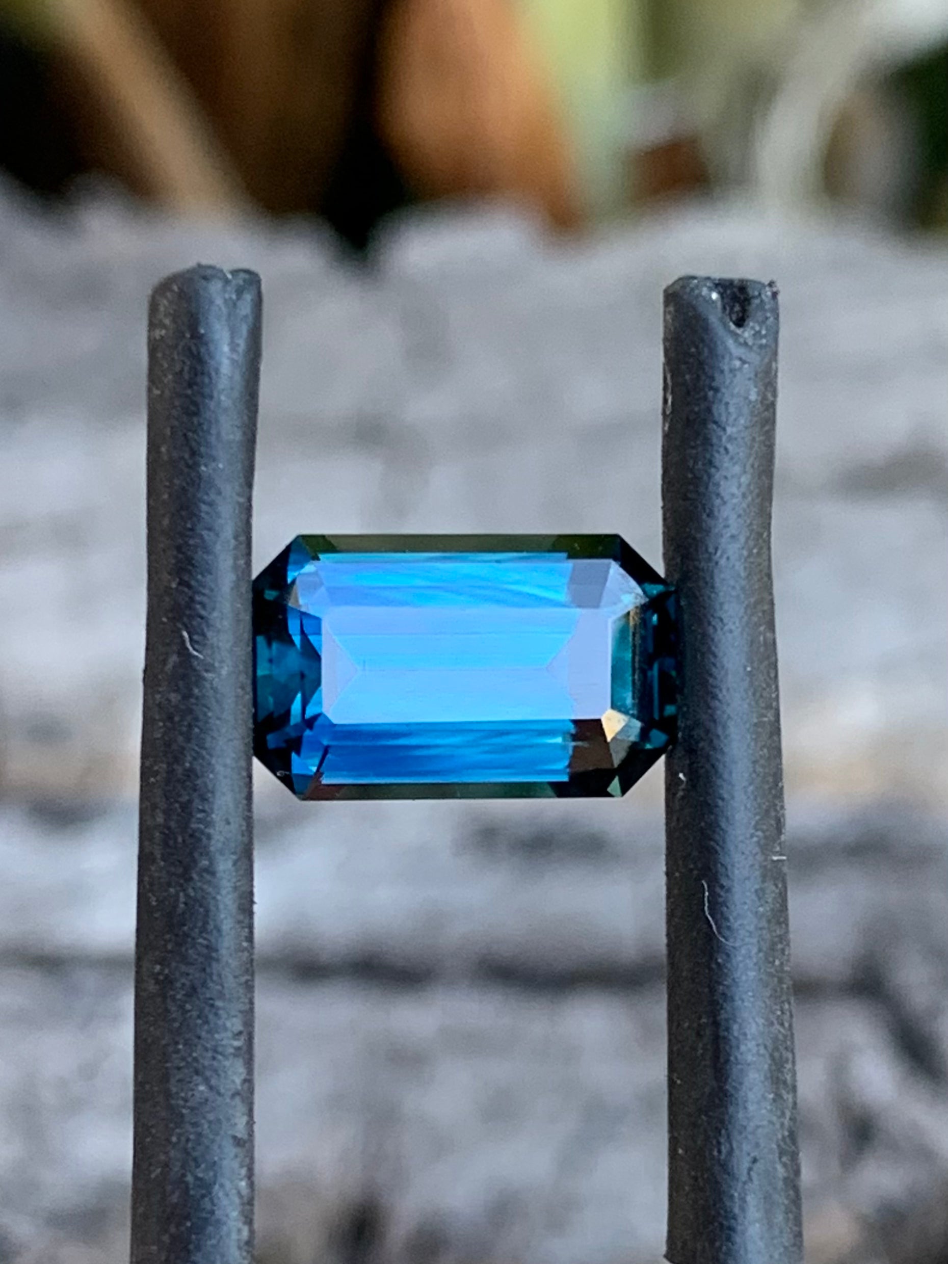 2.68ct emerald cut blue Australian sapphire
