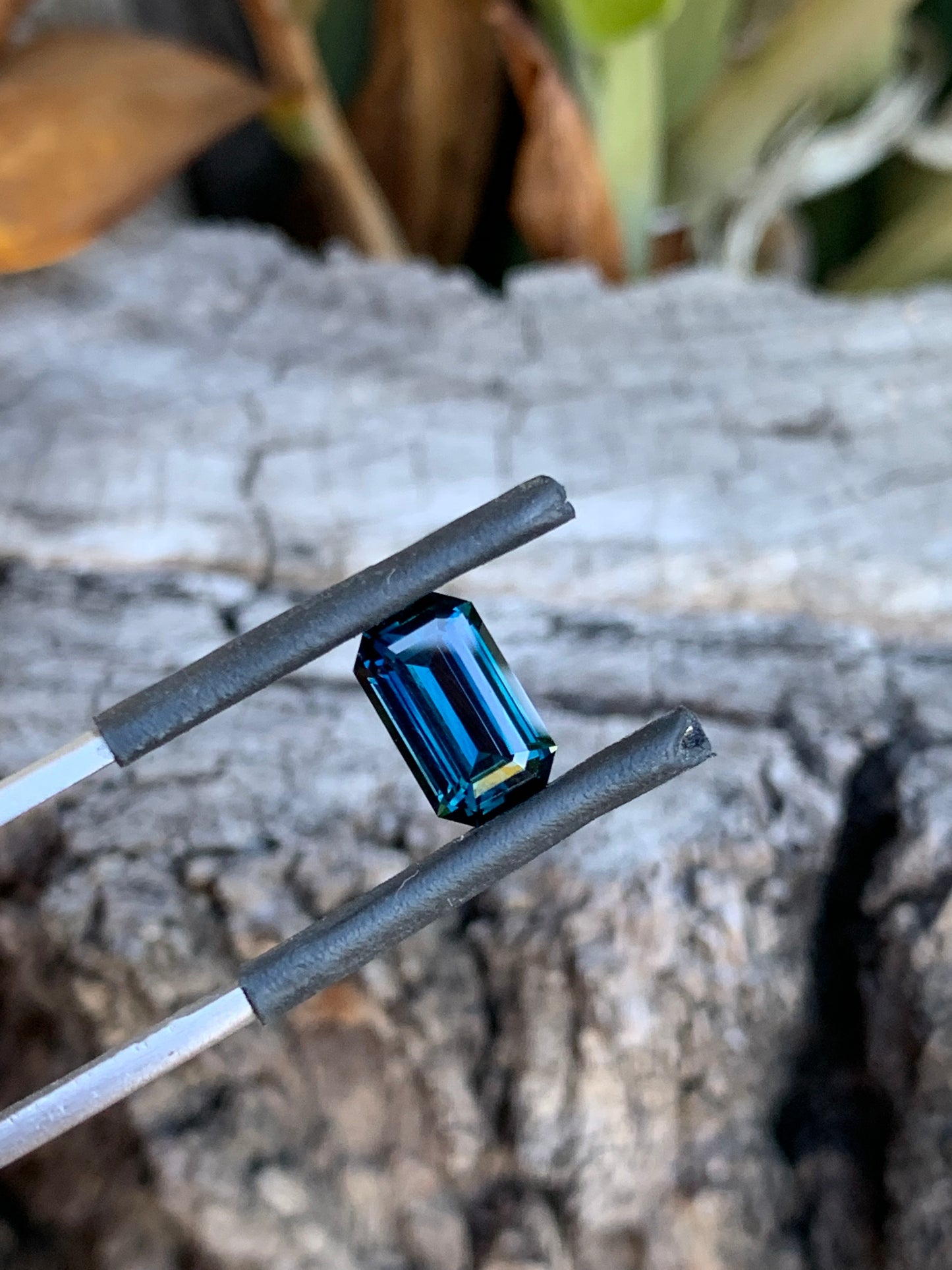 2.68ct blue sapphire displaying elegant step-cut facets