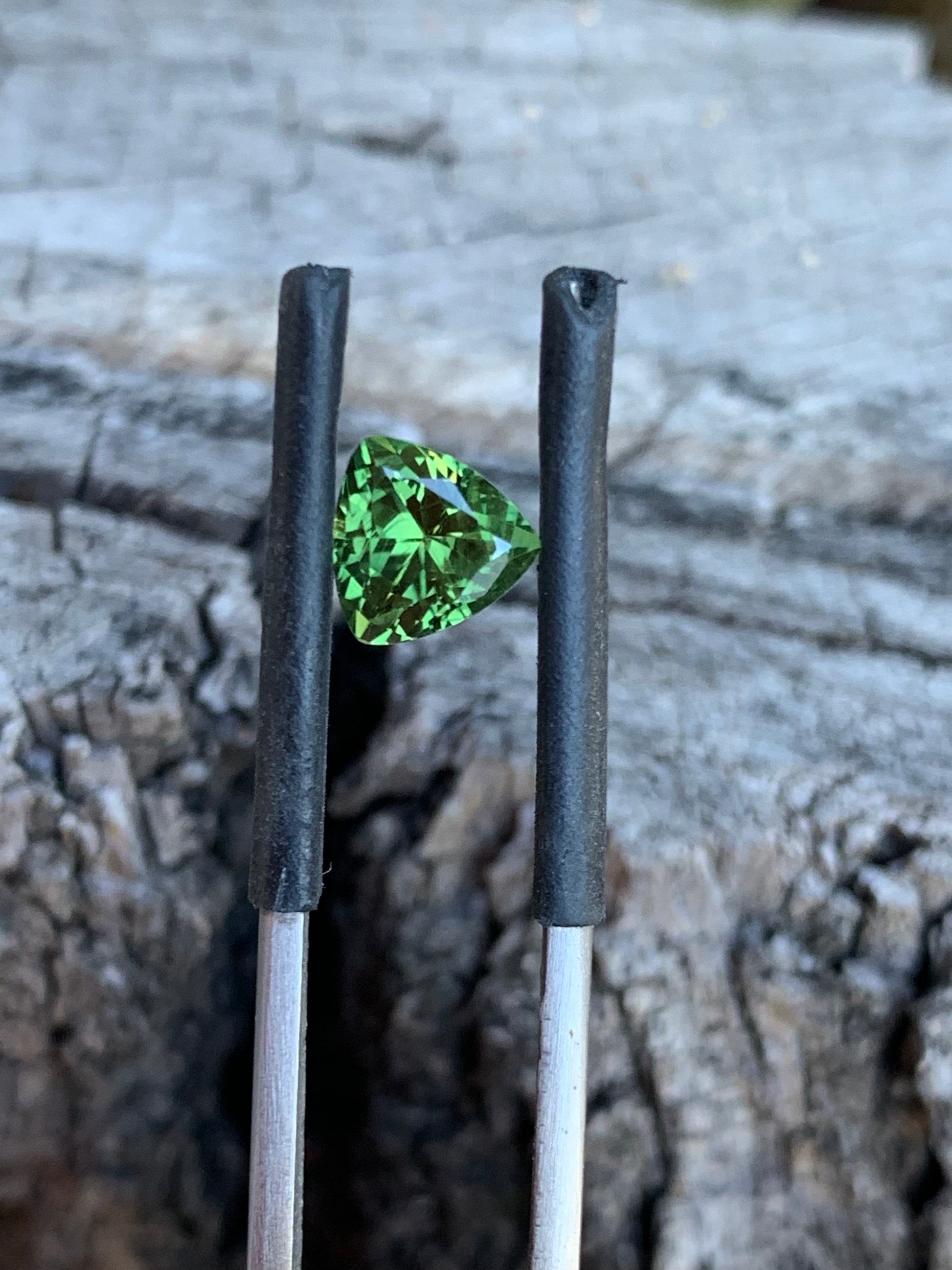 Australian sapphire gemstone with soft green tones