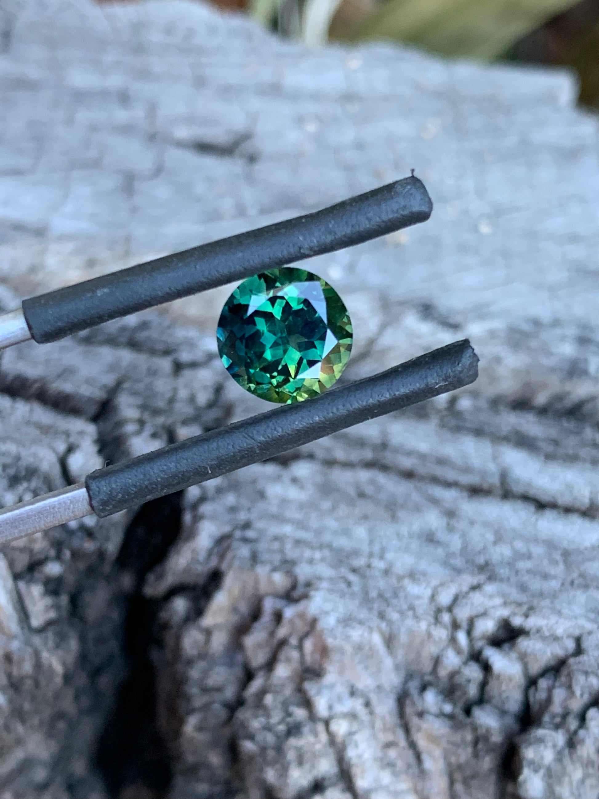 Teal parti Australian sapphire with natural colour variation
