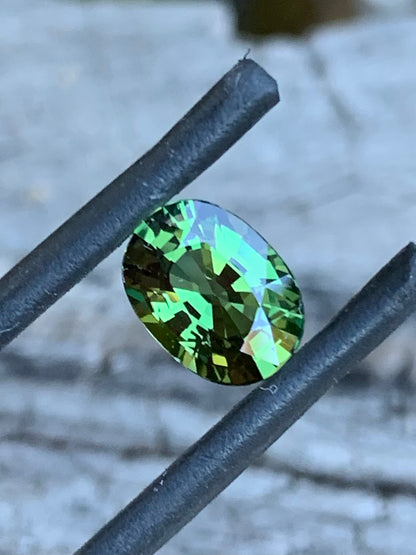 2.25ct green Australian sapphire in an oval cut