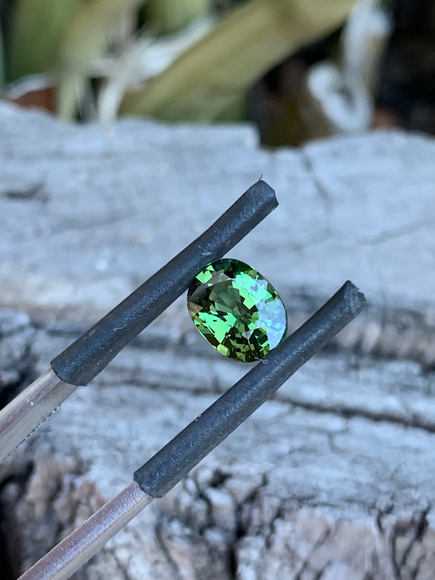 Australian sapphire gemstone with rich green tones
