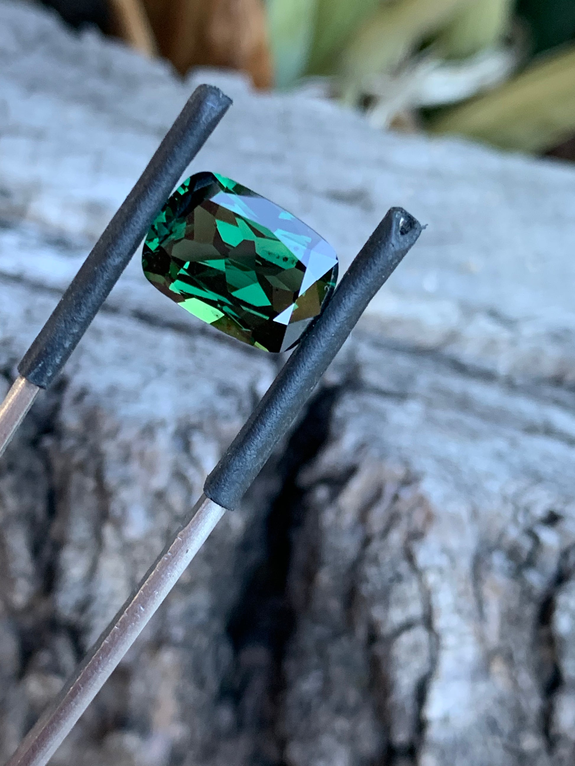 Australian sapphire gemstone with rich green saturation