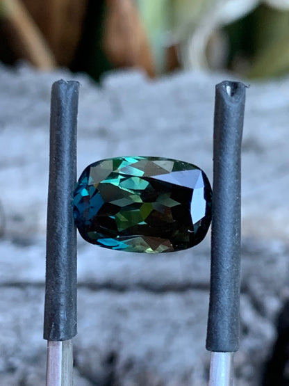 Australian parti sapphire with deep colour and natural zoning