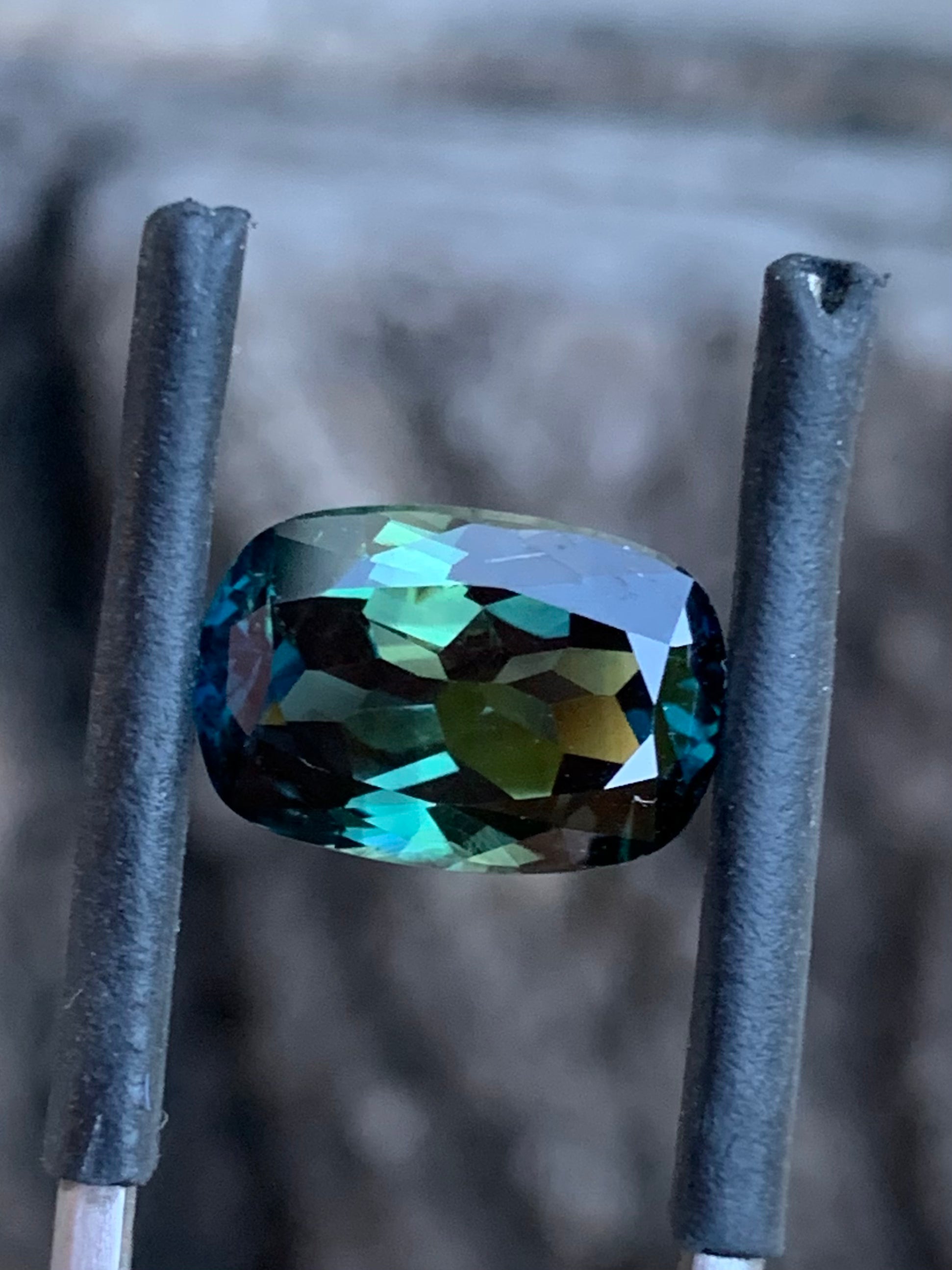 Cushion Cut Parti Sapphire