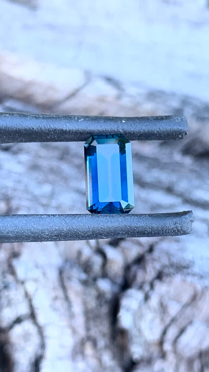 Dark blue emerald cut Australian sapphire, 1.53ct