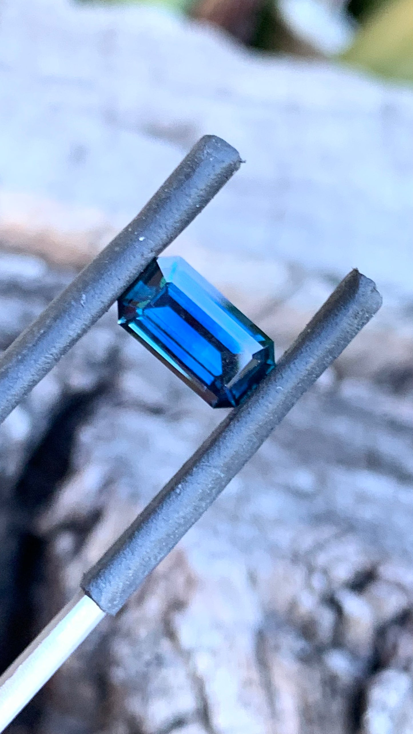 Emerald Cut Blue Australian Sapphire