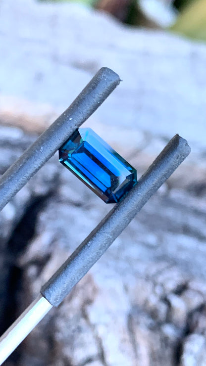 Emerald Cut Blue Australian Sapphire