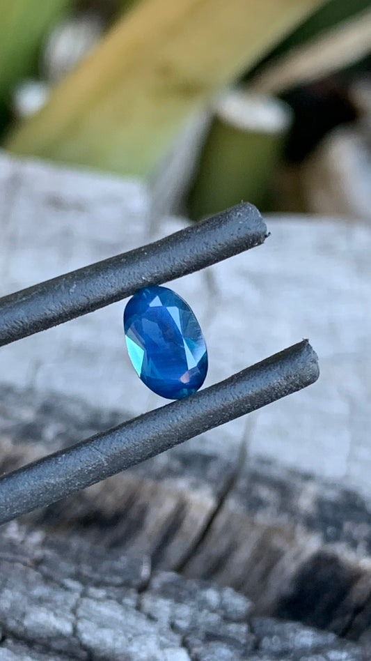 0.77ct Australian sapphire with silky blue colour