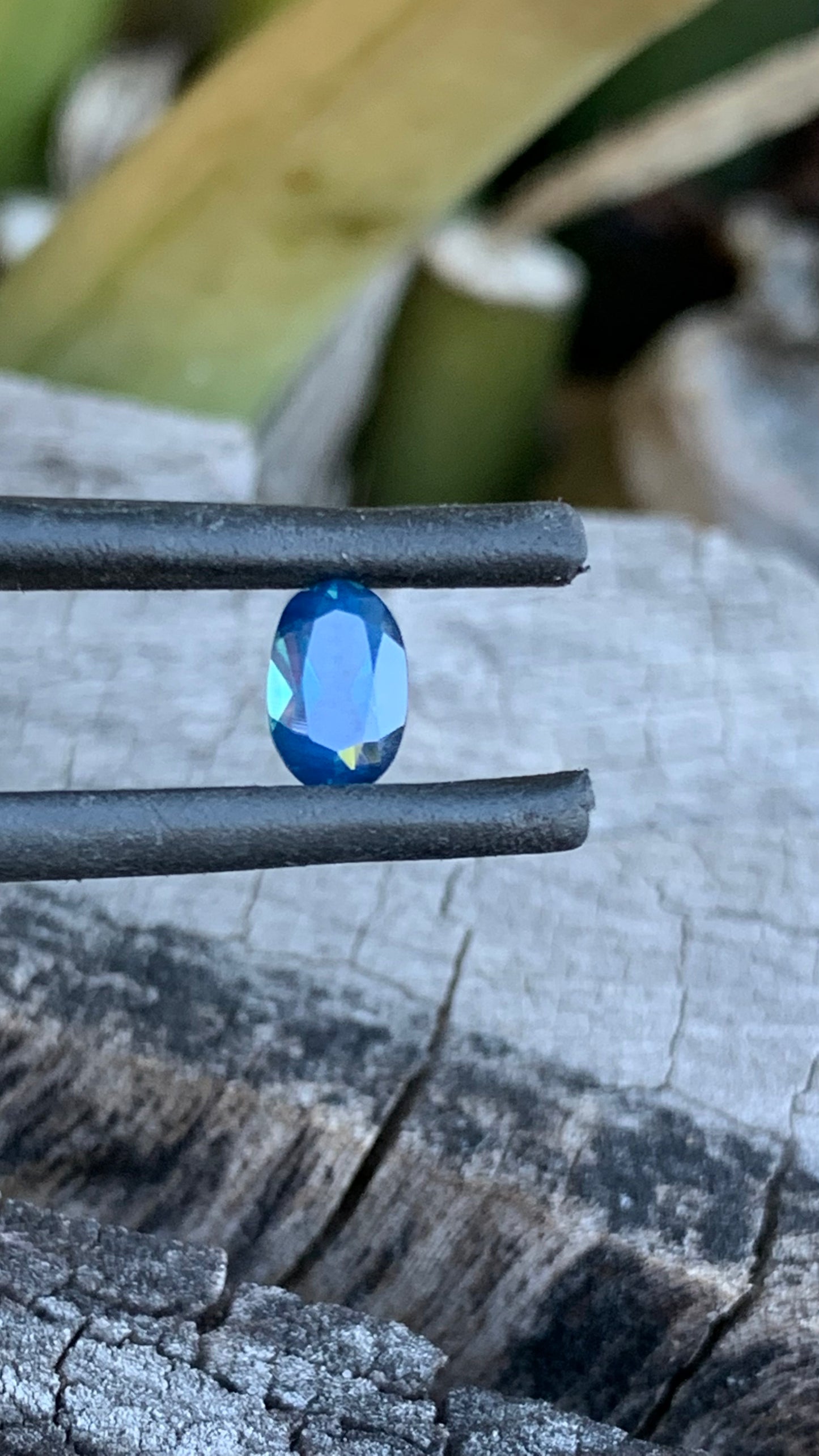 Close up of a Silky blue Australian sapphire, 0.77ct