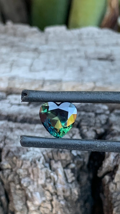 Natural Heart Shaped Australian Parti Sapphire