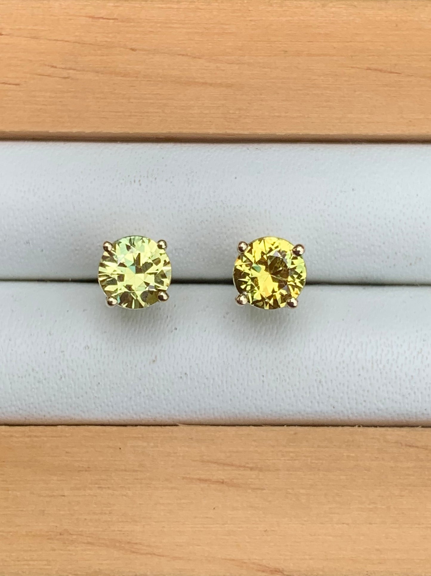 Yellow Australian Sapphire Earrings ~ 4.5mm Gold Studs